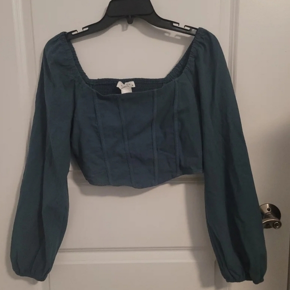 Kirious Los Angeles Tops - Kirious Los Angeles Emerald Green Corset Style Crop Top